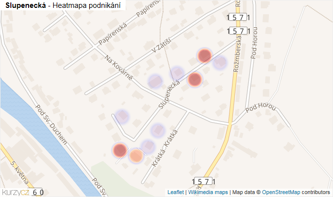 Mapa Slupenecká - Firmy v ulici.