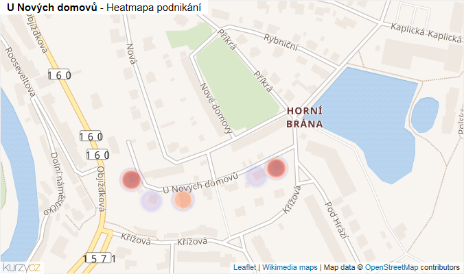 Mapa U Nových domovů - Firmy v ulici.