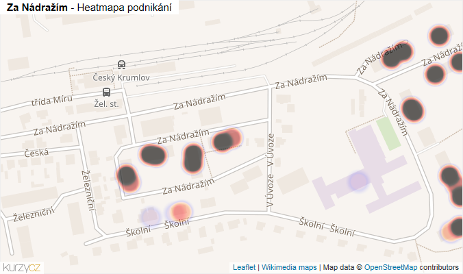 Mapa Za Nádražím - Firmy v ulici.