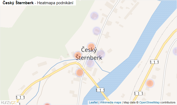 Mapa Český Šternberk - Firmy v části obce.