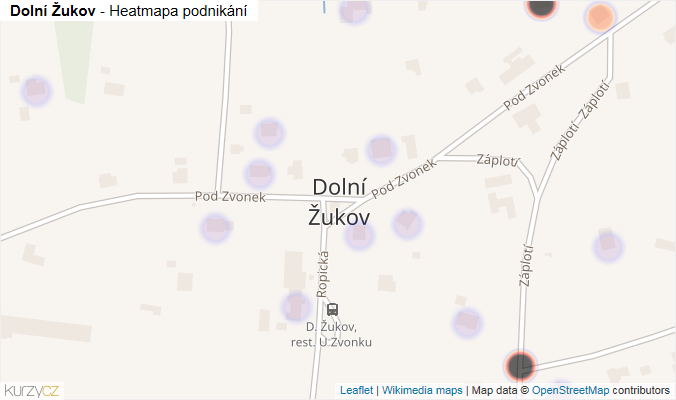 Mapa Dolní Žukov - Firmy v části obce.
