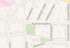 Komenského v obci Český Těšín - mapa ulice