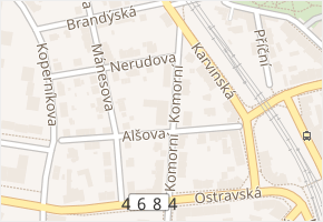 Komorní v obci Český Těšín - mapa ulice