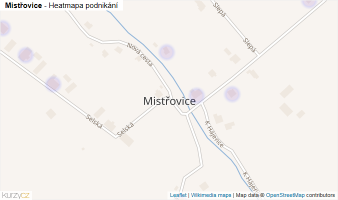 Mapa Mistřovice - Firmy v části obce.