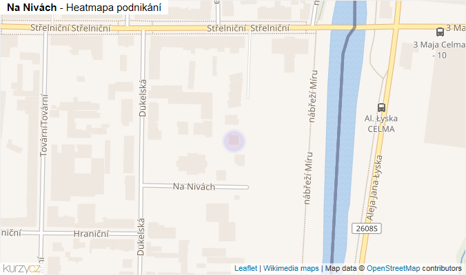 Mapa Na Nivách - Firmy v ulici.