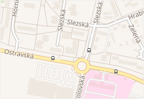 Slezská v obci Český Těšín - mapa ulice