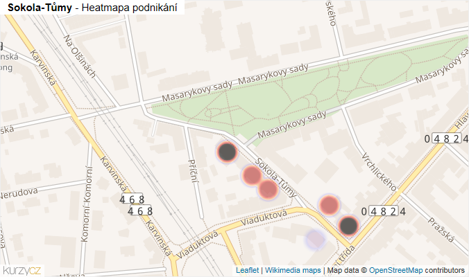 Mapa Sokola-Tůmy - Firmy v ulici.