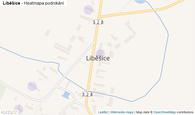 Mapa Liběšice - Firmy v části obce.
