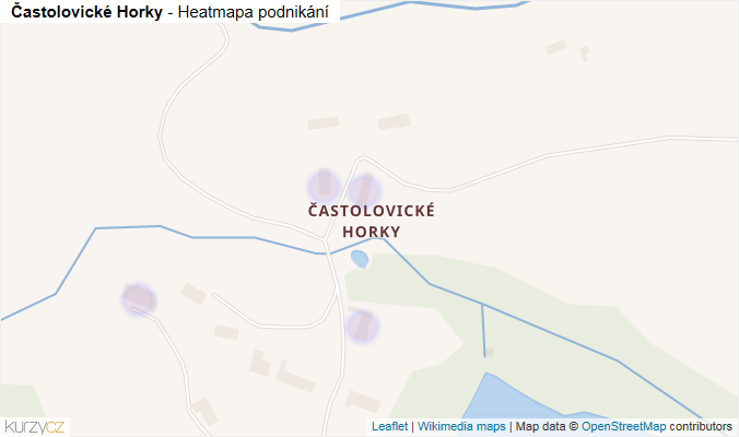 Mapa Častolovické Horky - Firmy v části obce.