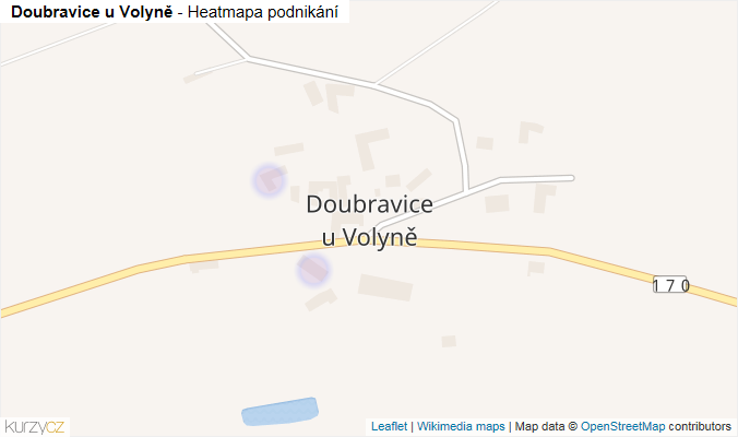 Mapa Doubravice u Volyně - Firmy v části obce.