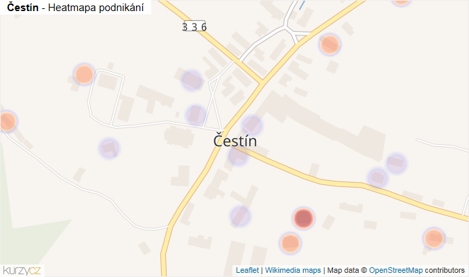 Mapa Čestín - Firmy v části obce.