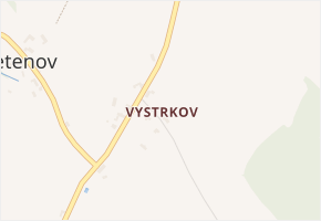 Vystrkov v obci Cetenov - mapa části obce