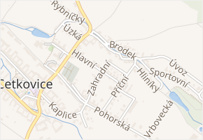 Hlavní v obci Cetkovice - mapa ulice