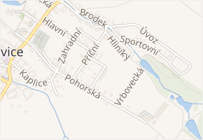 Řadovky v obci Cetkovice - mapa ulice