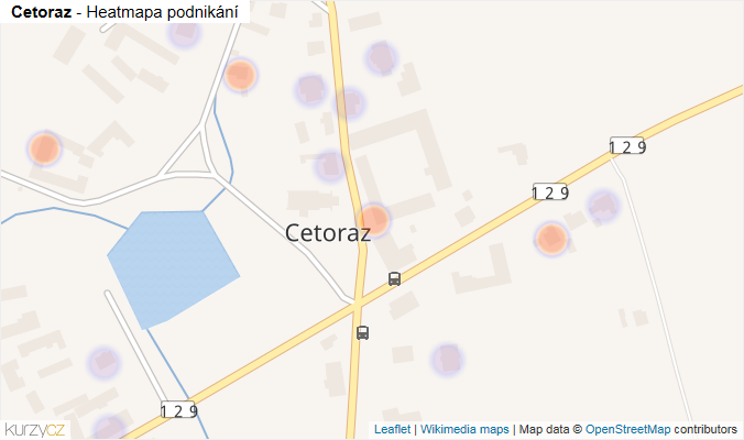 Mapa Cetoraz - Firmy v části obce.