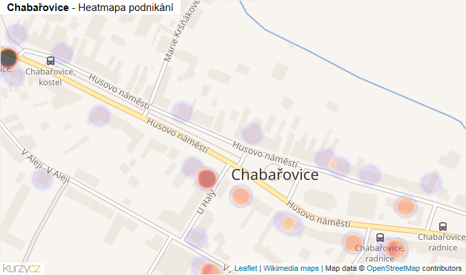 Mapa Chabařovice - Firmy v části obce.
