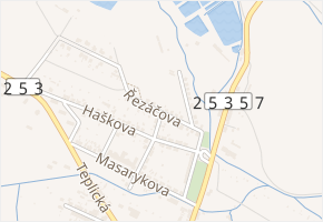 Řezáčova v obci Chabařovice - mapa ulice