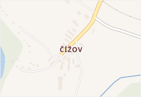 Čížov v obci Chabeřice - mapa části obce