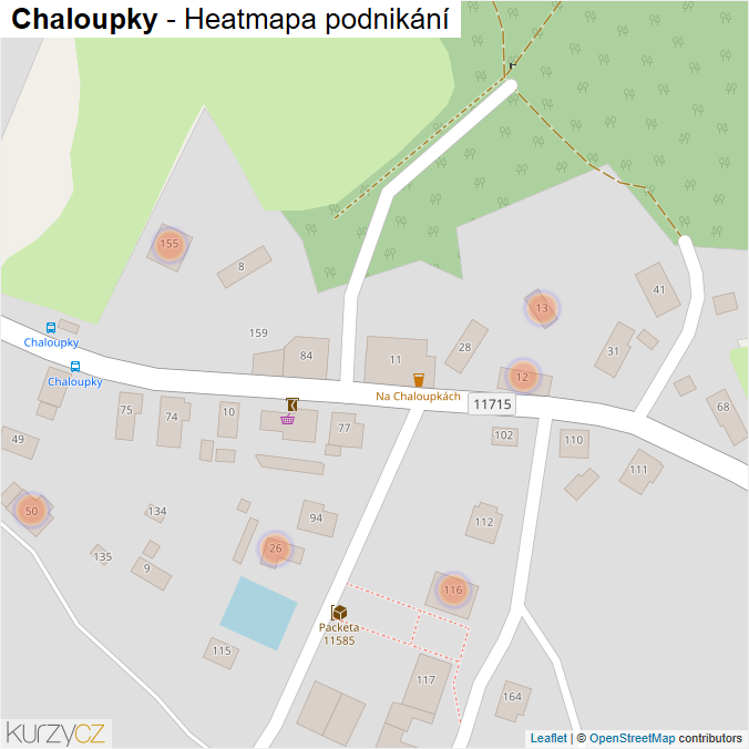 Mapa Chaloupky - Firmy v obci.