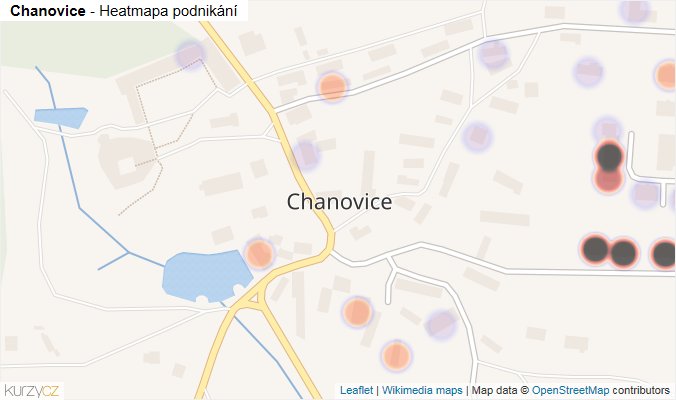 Mapa Chanovice - Firmy v části obce.