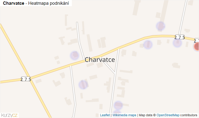Mapa Charvatce - Firmy v části obce.