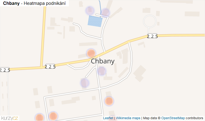 Mapa Chbany - Firmy v části obce.