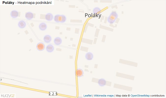 Mapa Poláky - Firmy v části obce.