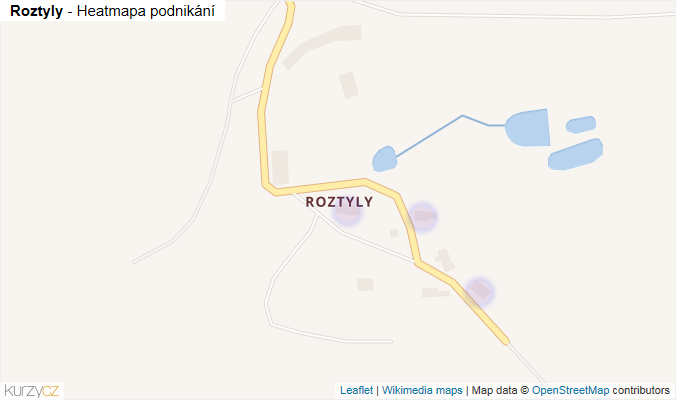 Mapa Roztyly - Firmy v části obce.