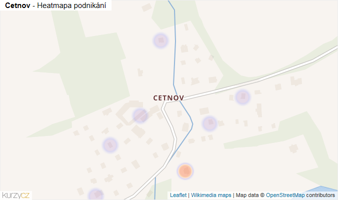 Mapa Cetnov - Firmy v části obce.