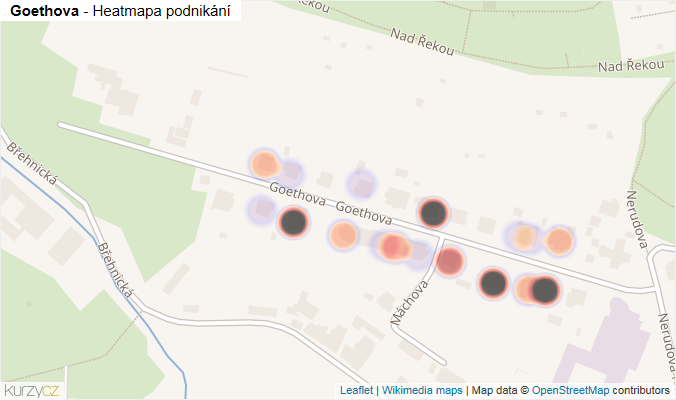 Mapa Goethova - Firmy v ulici.