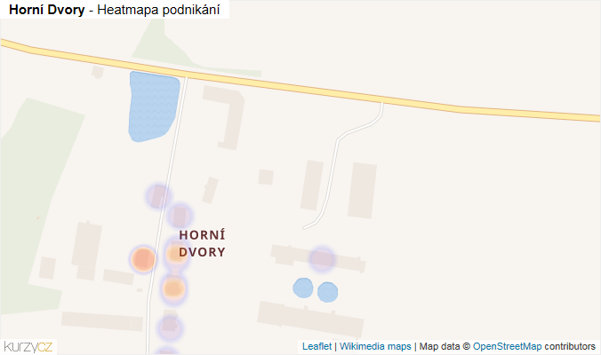Mapa Horní Dvory - Firmy v části obce.