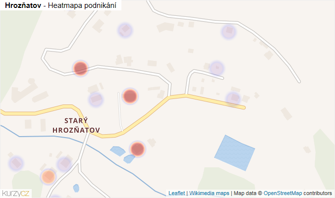 Mapa Hrozňatov - Firmy v části obce.