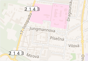 Jungmannova v obci Cheb - mapa ulice