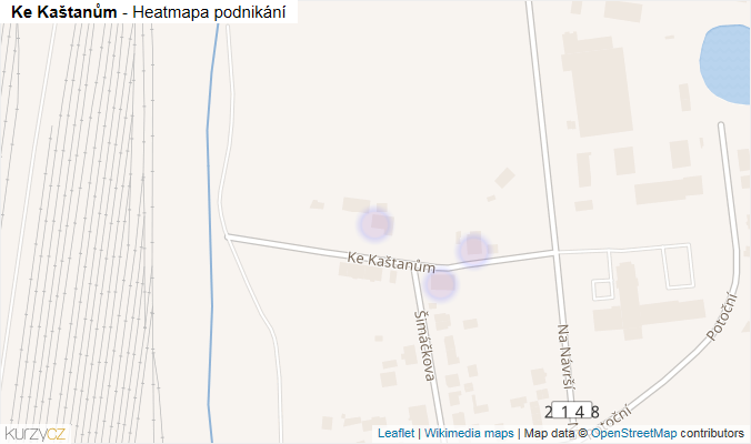Mapa Ke Kaštanům - Firmy v ulici.