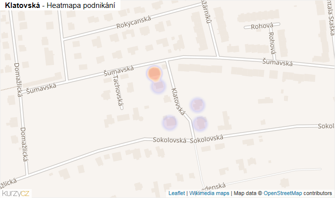 Mapa Klatovská - Firmy v ulici.