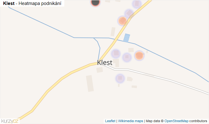 Mapa Klest - Firmy v části obce.