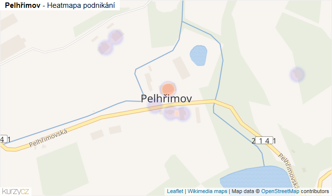 Mapa Pelhřimov - Firmy v části obce.