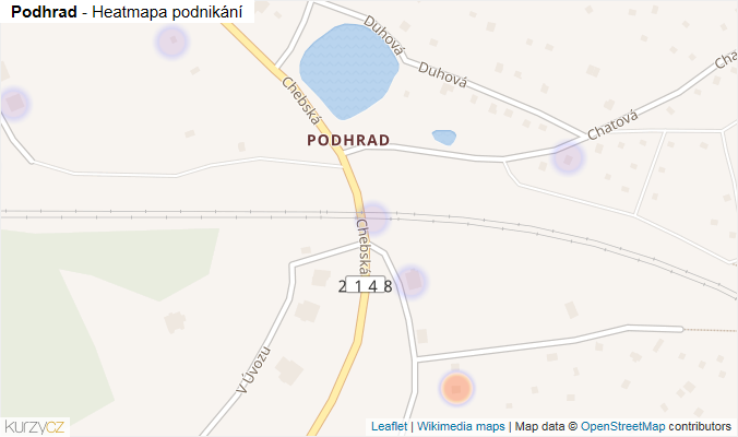 Mapa Podhrad - Firmy v části obce.