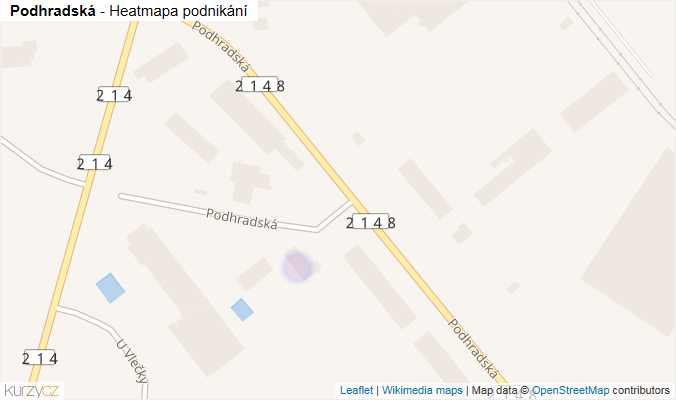 Mapa Podhradská - Firmy v ulici.