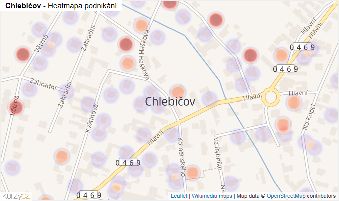Mapa Chlebičov - Firmy v části obce.