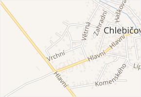 Vrchní v obci Chlebičov - mapa ulice