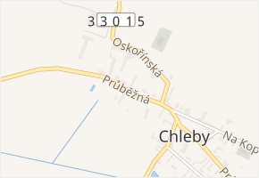 Průběžná v obci Chleby - mapa ulice