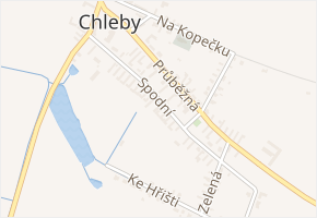 Spodní v obci Chleby - mapa ulice