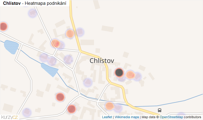 Mapa Chlístov - Firmy v části obce.