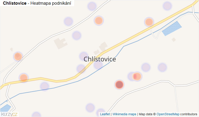 Mapa Chlístovice - Firmy v části obce.