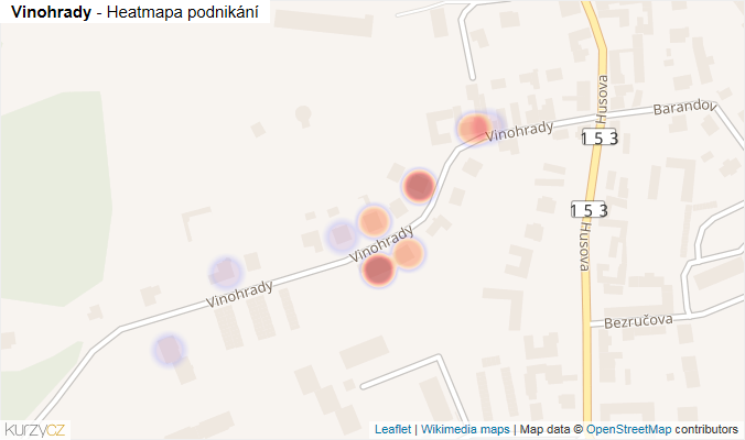 Mapa Vinohrady - Firmy v ulici.