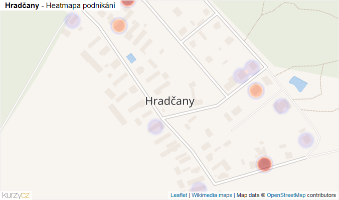 Mapa Hradčany - Firmy v části obce.