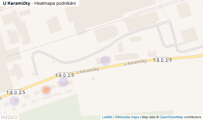 Mapa U Keramičky - Firmy v ulici.