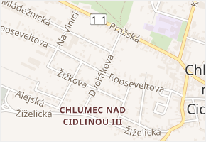 Dvořákova v obci Chlumec nad Cidlinou - mapa ulice