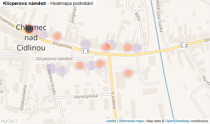Mapa Klicperovo náměstí - Firmy v ulici.